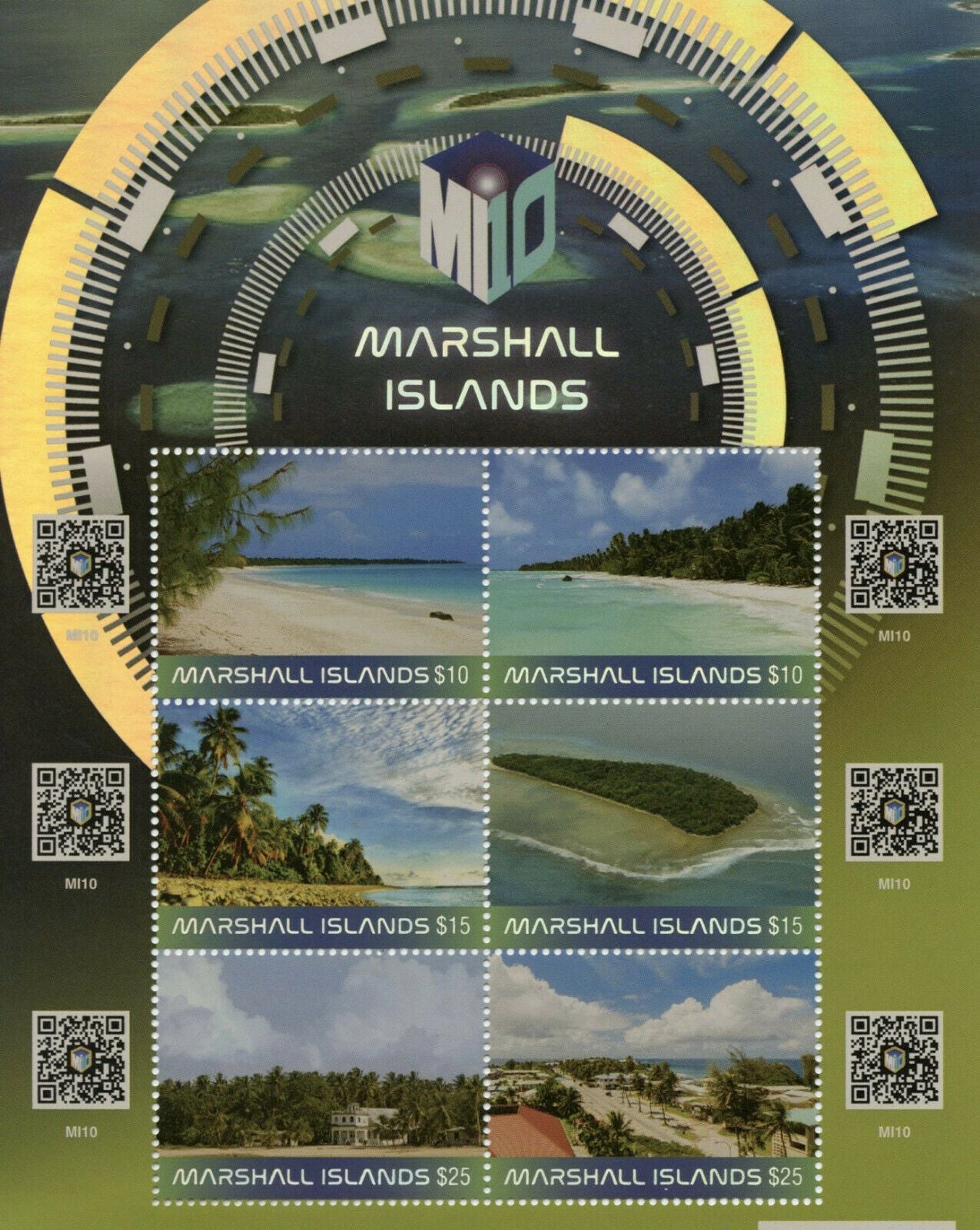 Marshall Islands 2019 MNH Landscapes Stamps Beautiful Beaches 6v Silver Foil M/S