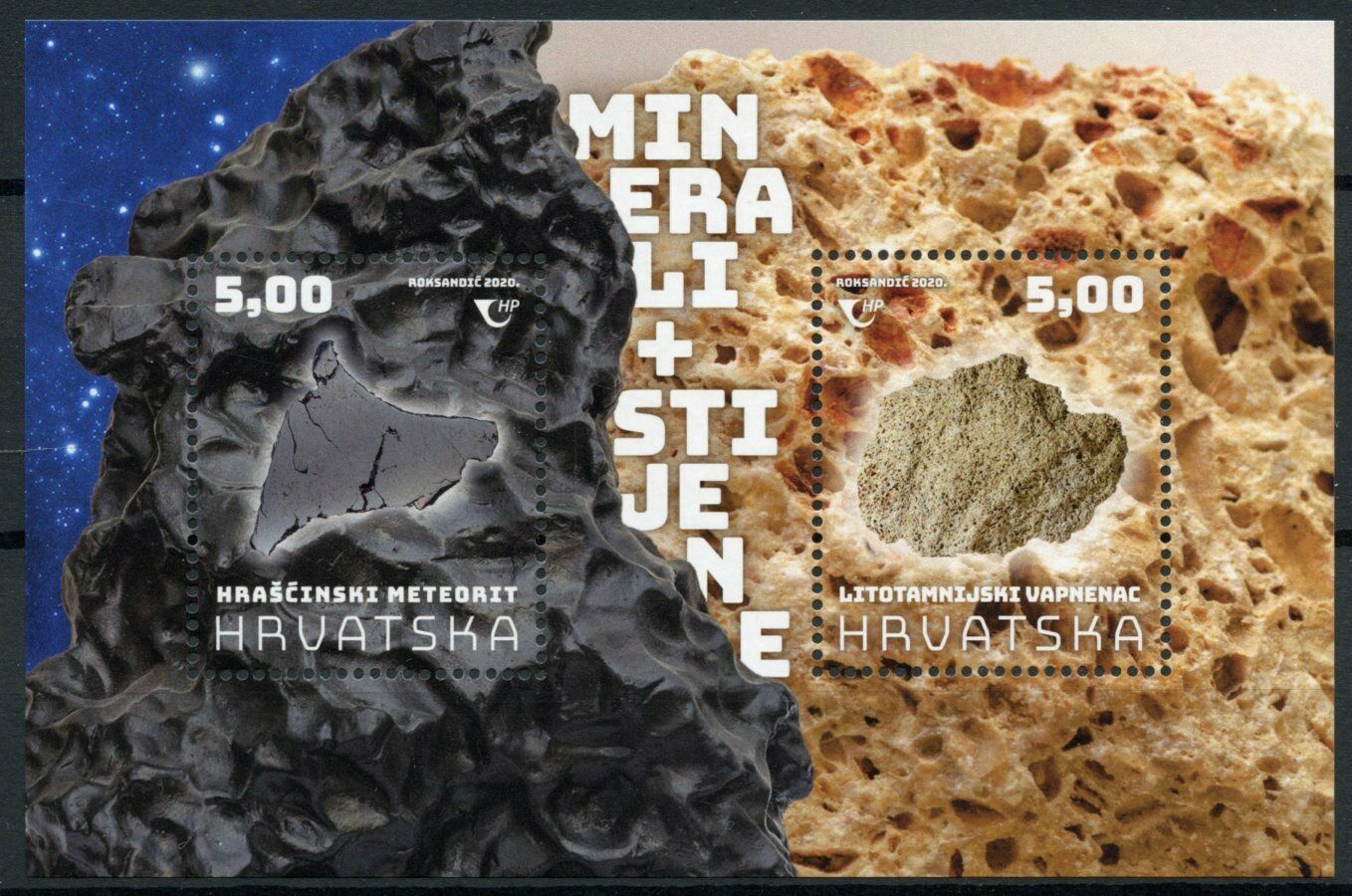 Croatia Minerals Stamps 2020 MNH Rocks Hraschina Meteorite Nature 2v M/S