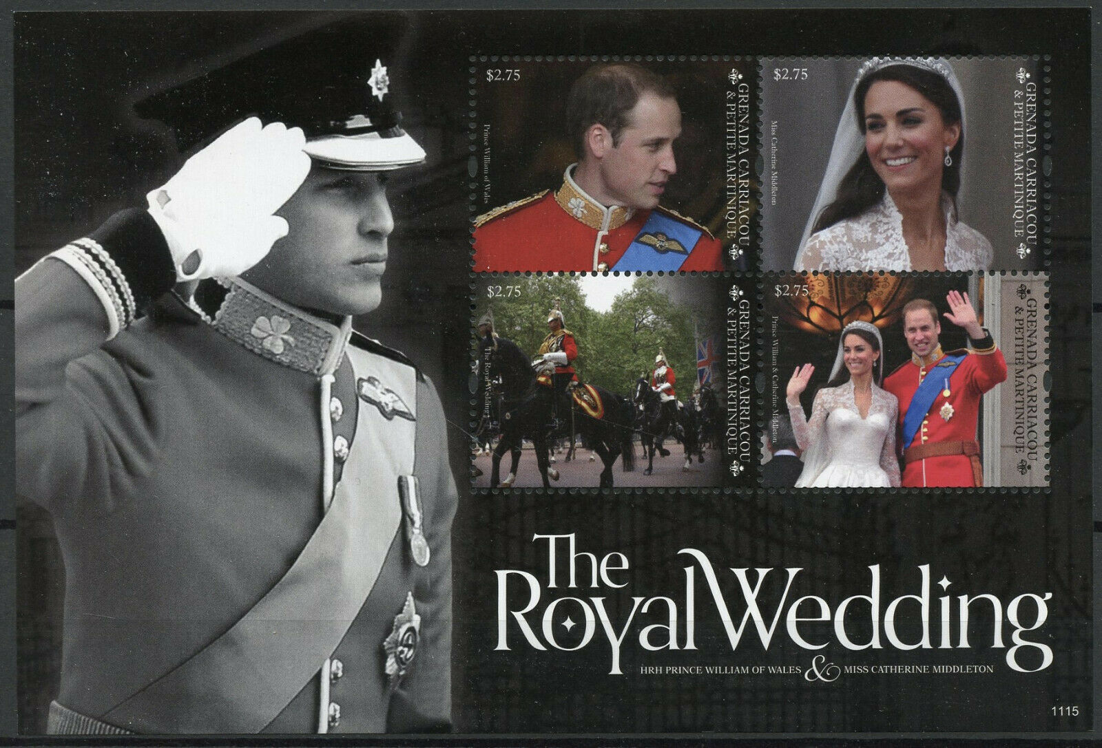 Grenada Grenadines 2011 MNH Royalty Stamps Prince William & Kate Royal Wedding 4v MS II
