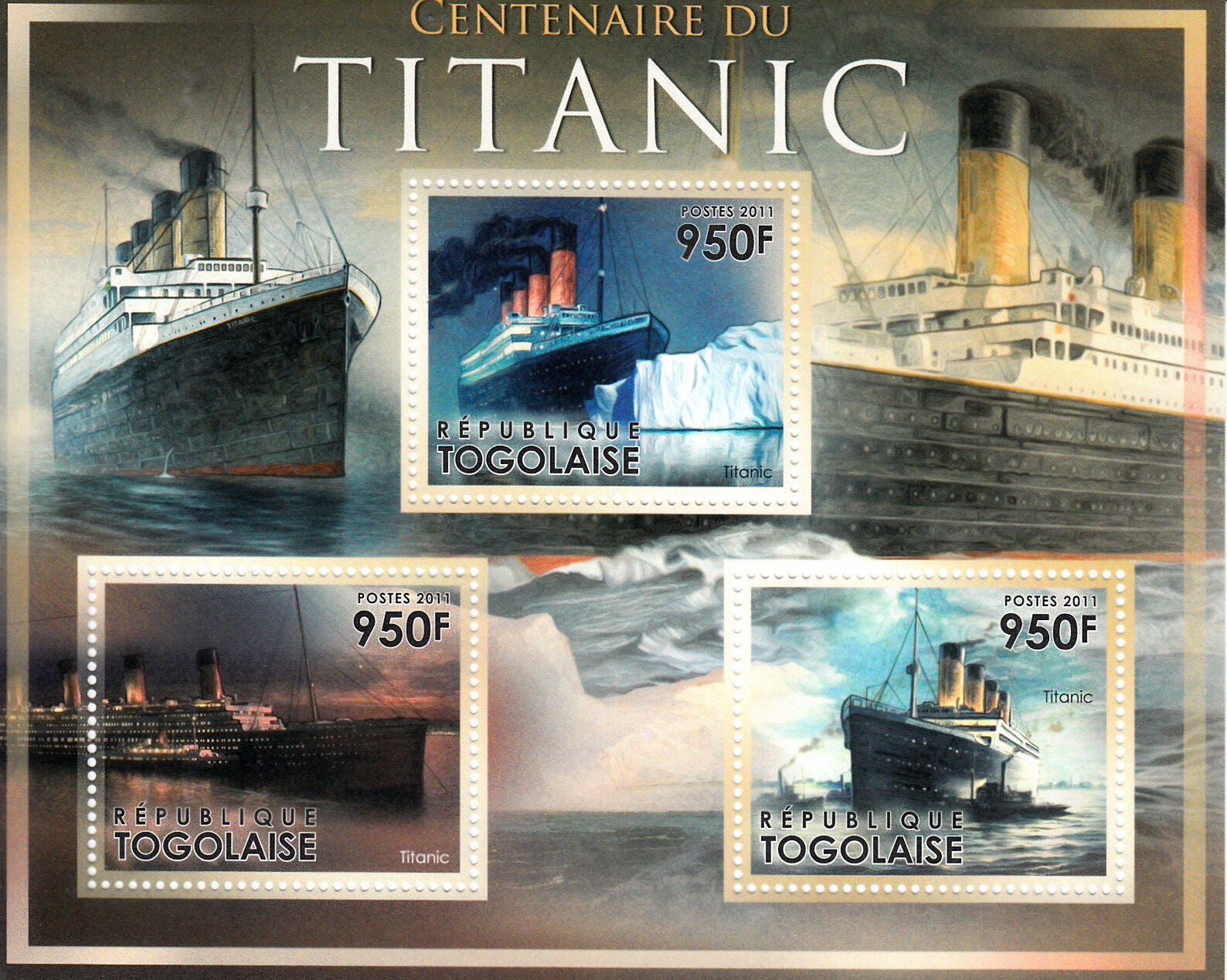 Togo 2011 MNH RMS Titanic Centenary Launch 3v M/S Ships Boats Stamps