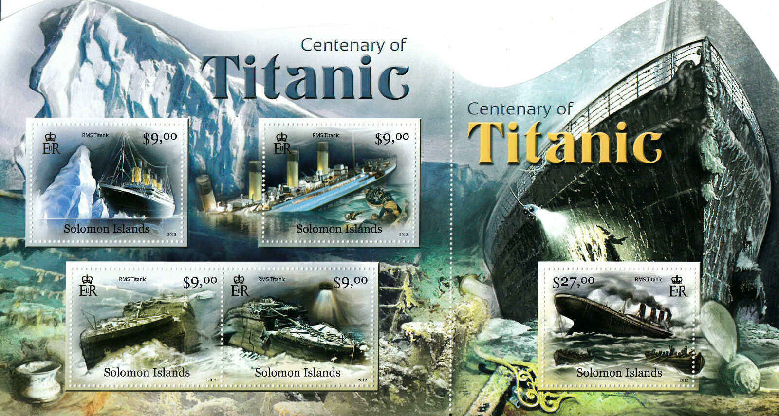 Solomon Islands 2012 MNH Centenary RMS Titanic 5v M/S Iceberg Ships Boats Stamps