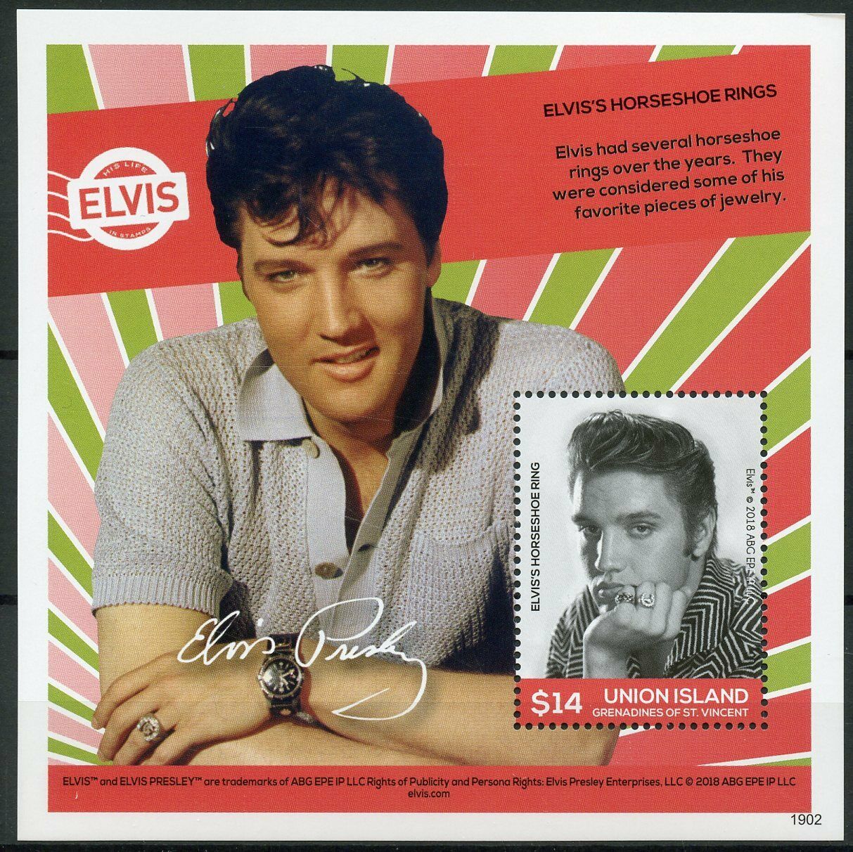 Union Island Gren St Vincent 2019 MNH Elvis Presley Life in Stamps 1v S/S II