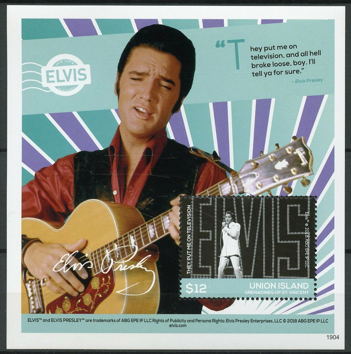 Union Island Gren St Vincent 2019 MNH Elvis Presley Life in Stamps 1v S/S IV