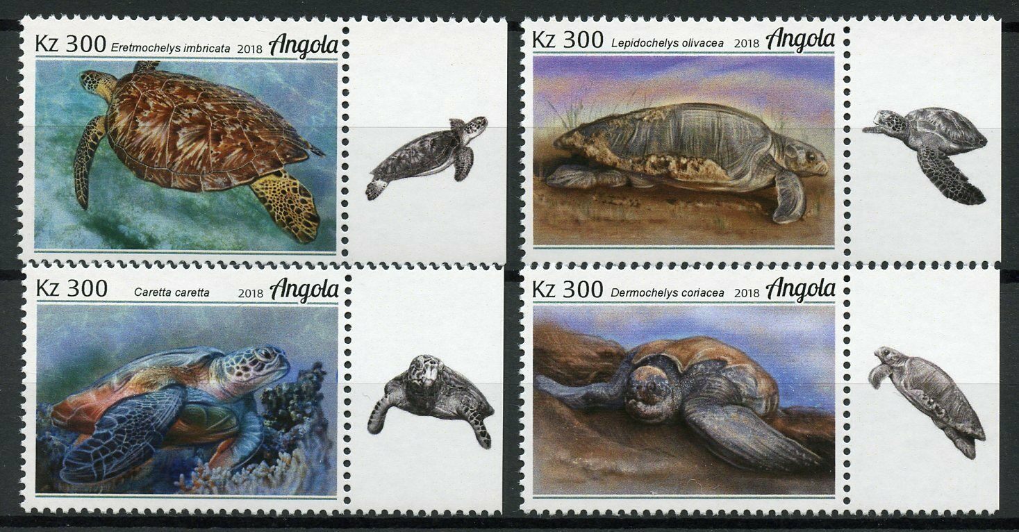 Angola 2018 MNH Turtles Stamps Loggerhead Sea Turtle Reptiles 4v Set