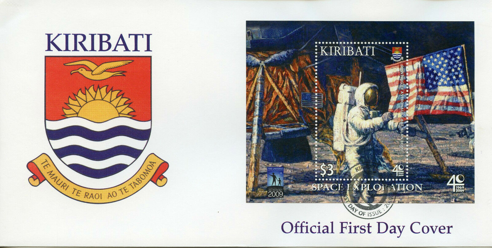 Kiribati Space Stamps 2009 FDC Space Exploration 40th Anniv Moon Landing 1v M/S