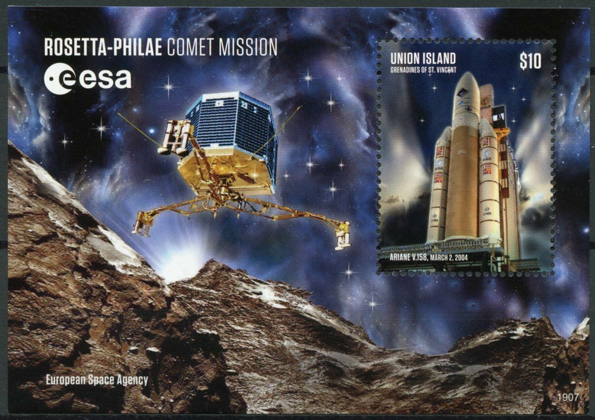 Union Island Gren St Vincent 2019 MNH Space Stamps Rosetta Philae Comet 1v S/S
