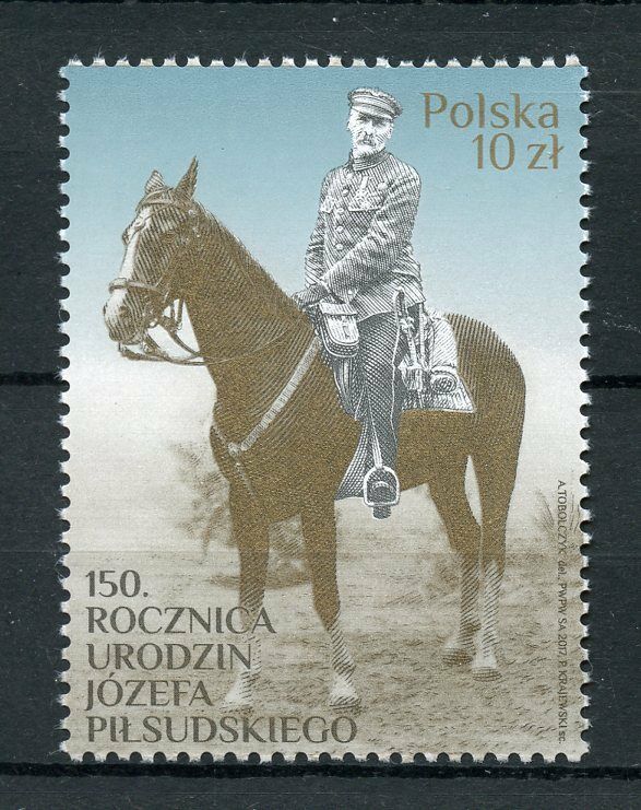 Poland 2017 MNH Jozef Pilsudski 150th Anniv 1v Set Horses Politicians Stamps