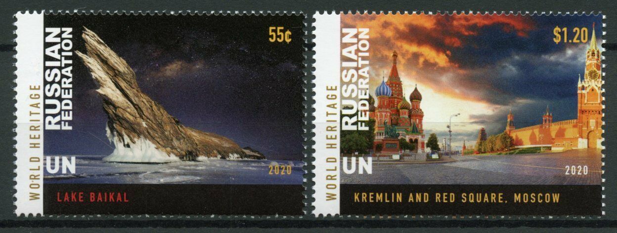 New York NY United Nations UN World Heritage Stamps 2020 MNH Russia 2v Set