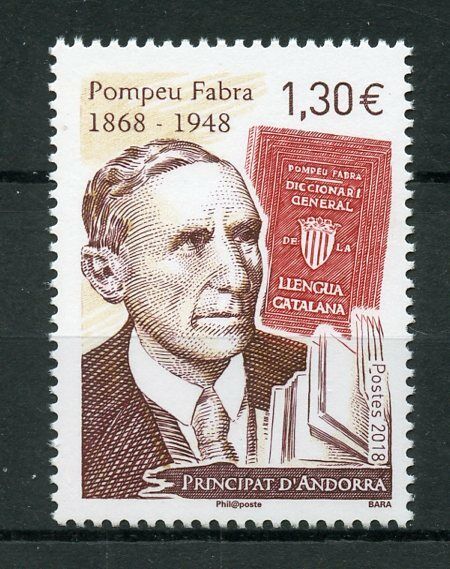 French Andorra 2018 MNH Pompeu Fabra Engineer Linguist 1v Set People Stamps