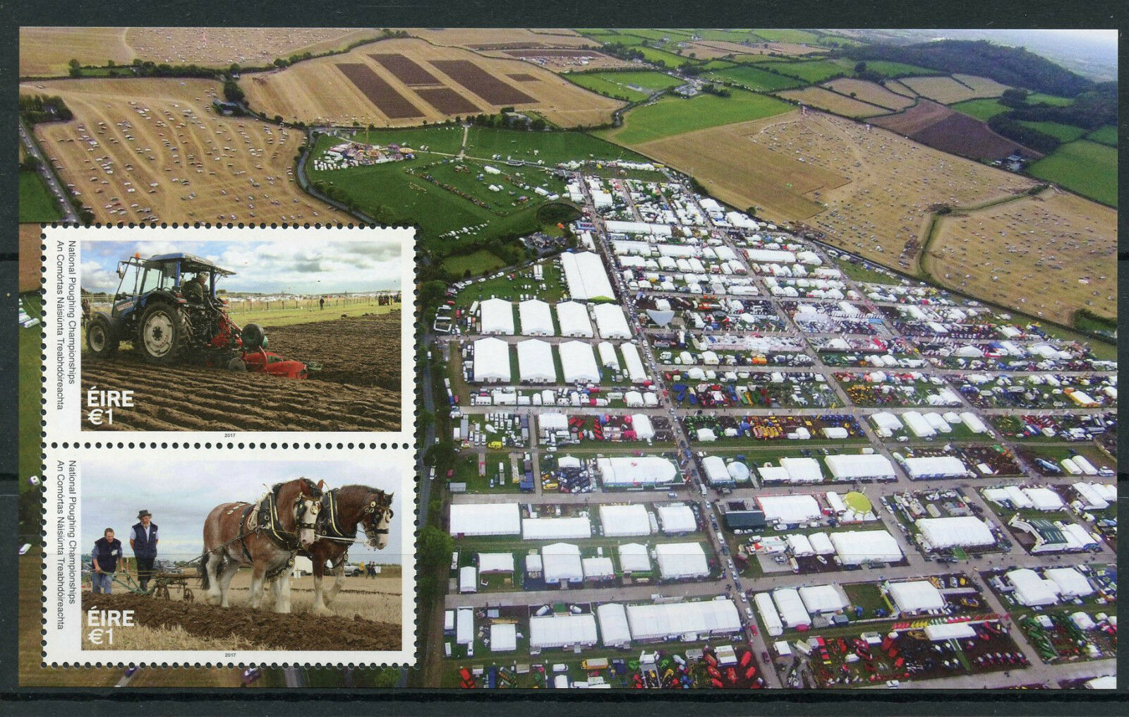 Ireland 2017 MNH National Ploughing Championships Tractors Horses 2v M/S Stamps