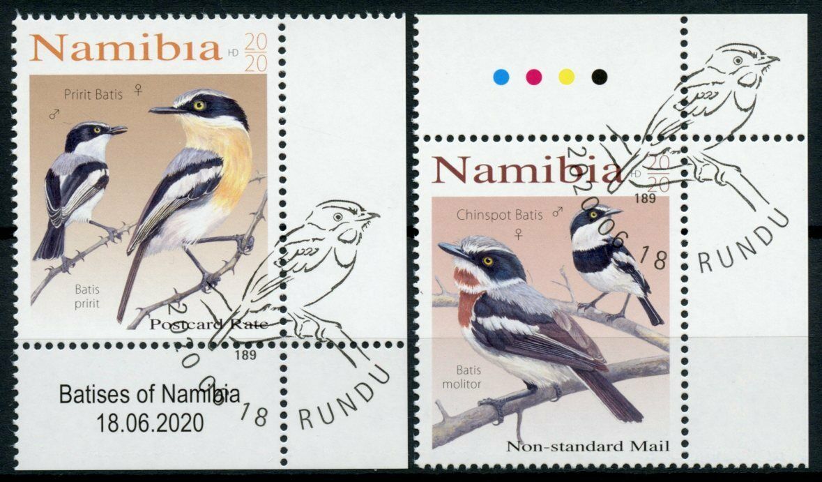 Namibia Birds on Stamps 2020 CTO Batises Pririt Chinspot Batis 2v Set