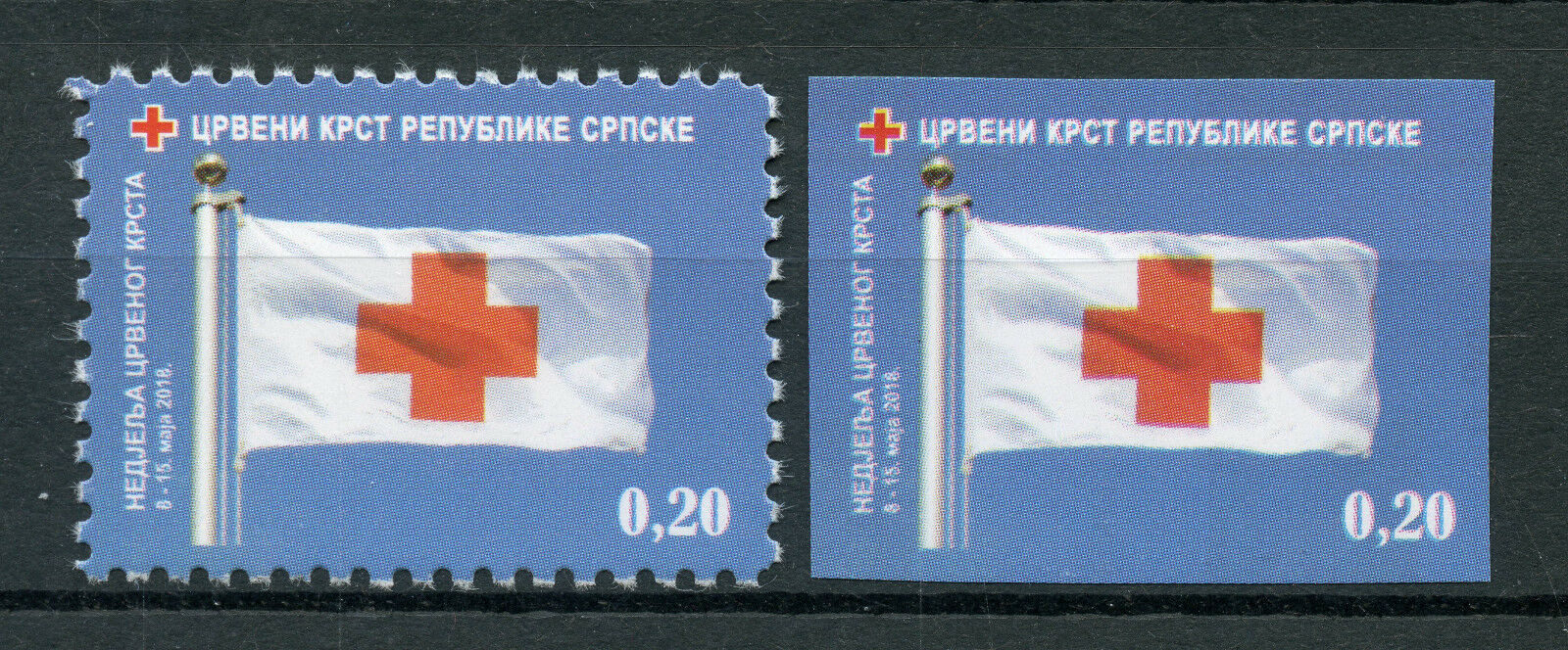 Bosnia & Herzegovina 2018 MNH Red Cross 1v Set + 1v IMPF Set Medical Stamps