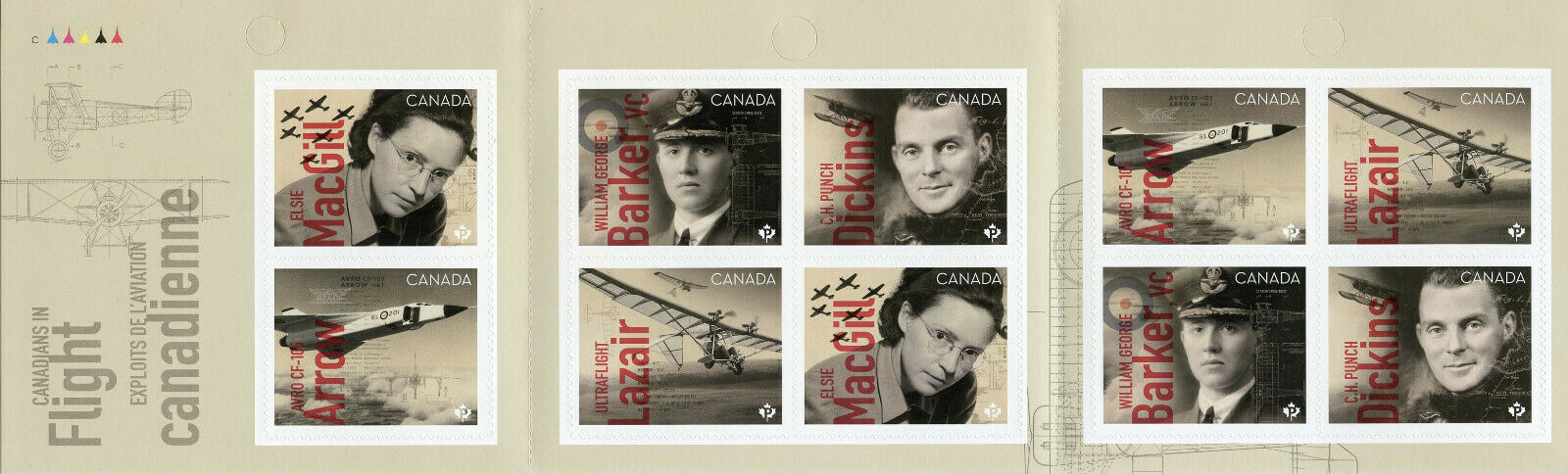 Canada Aviation Stamps 2019 MNH Canadians in Flight Aircraft 10v S/A Booklet