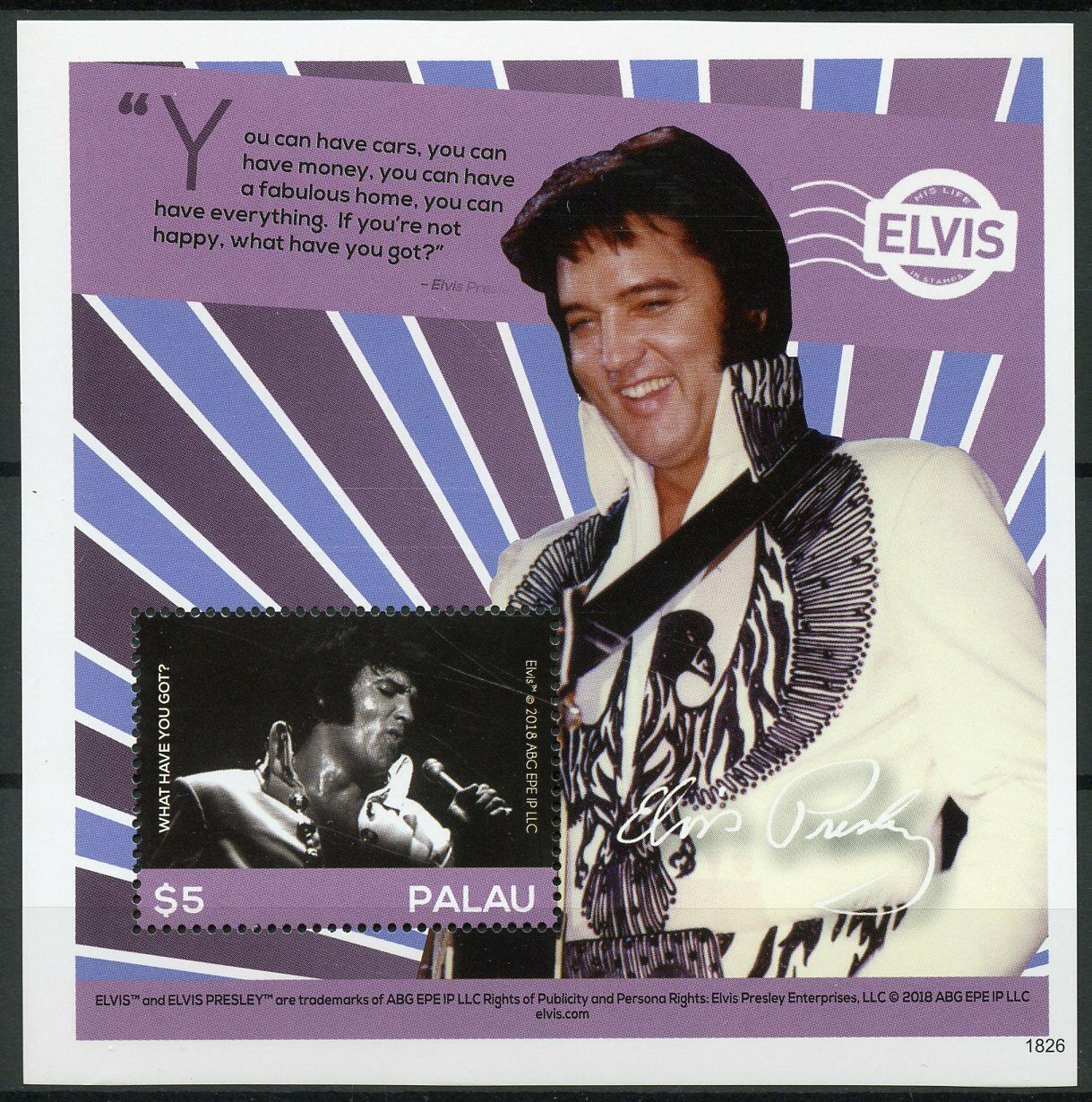 Palau 2018 MNH Elvis Presley Life in Stamps What Have You Got? 1v S/S IV Music