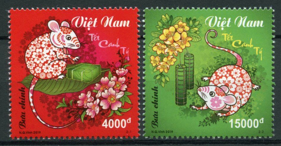 Vietnam Chinese Lunar New Year Stamps 2019 MNH Year of Rat 2020 2v Set
