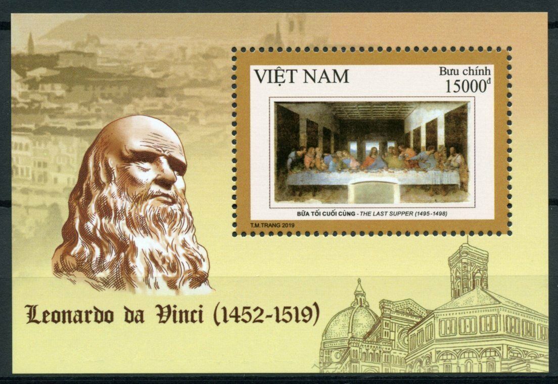 Vietnam Art Stamps 2019 MNH Leonardo Da Vinci Last Supper Paintings 1v M/S