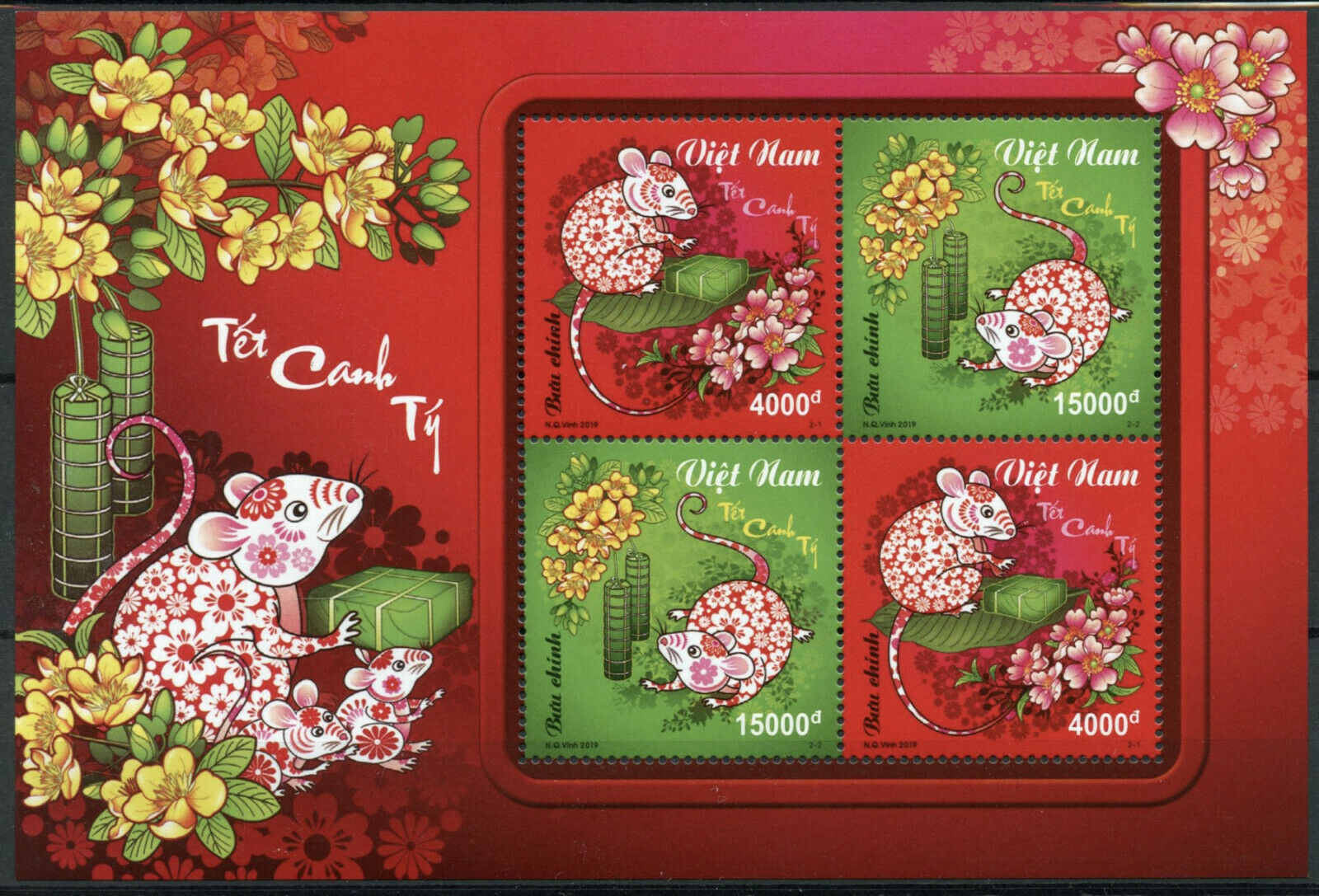 Vietnam Chinese Lunar New Year Stamps 2019 MNH Year of Rat 2020 4v M/S
