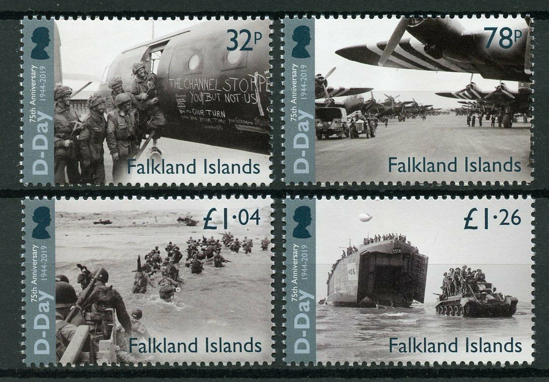 Falkland Islands 2019 MNH Military & War Stamps WWII WW2 D-Day 75th Anniv 4v Set