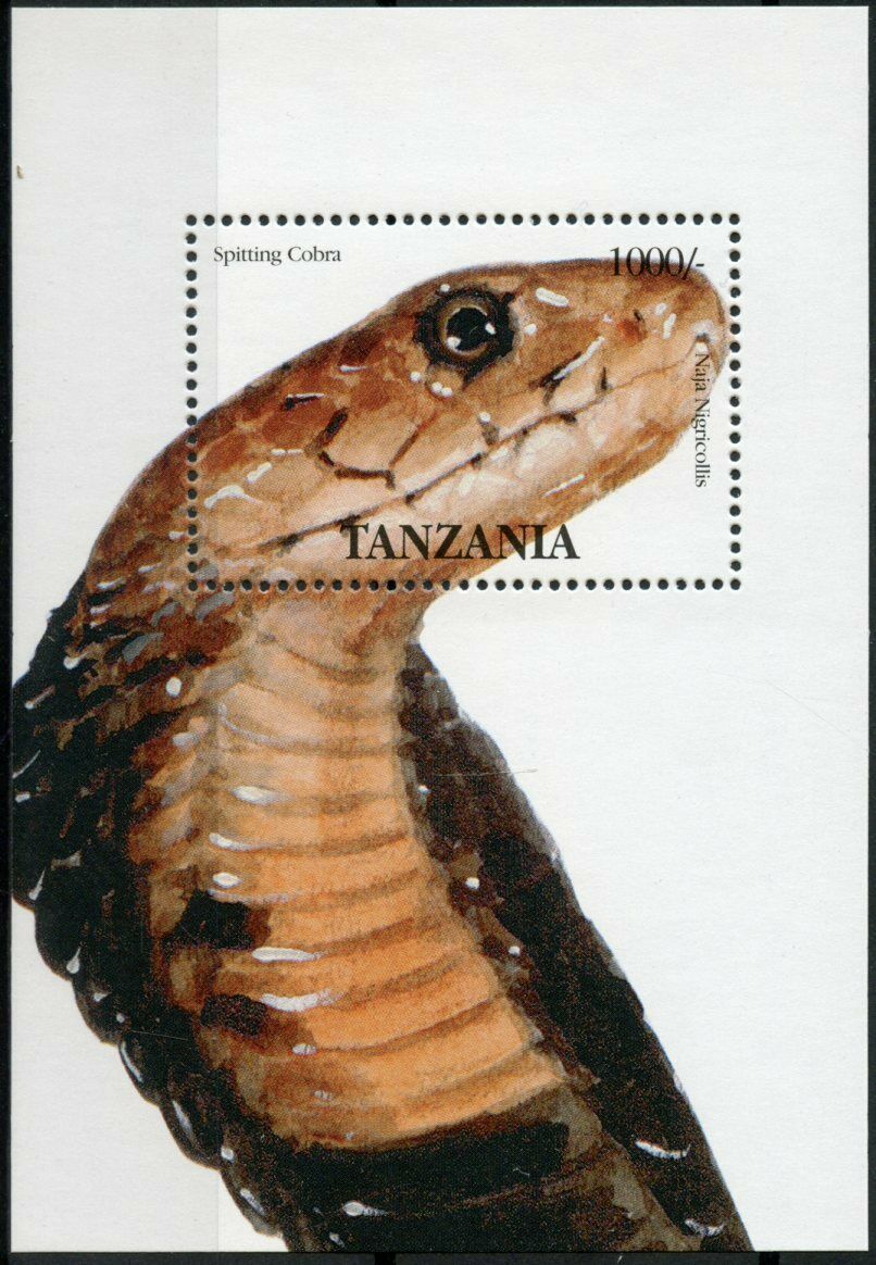 Tanzania Reptiles of Africa Stamps 1995 MNH Spitting Cobra Snakes 1v S/S II