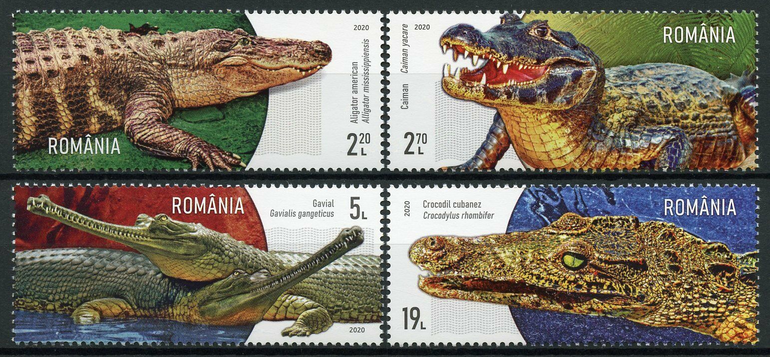Romania Crocodiles Stamps 2020 MNH Alligator Caiman Gharial Reptiles 4v Set