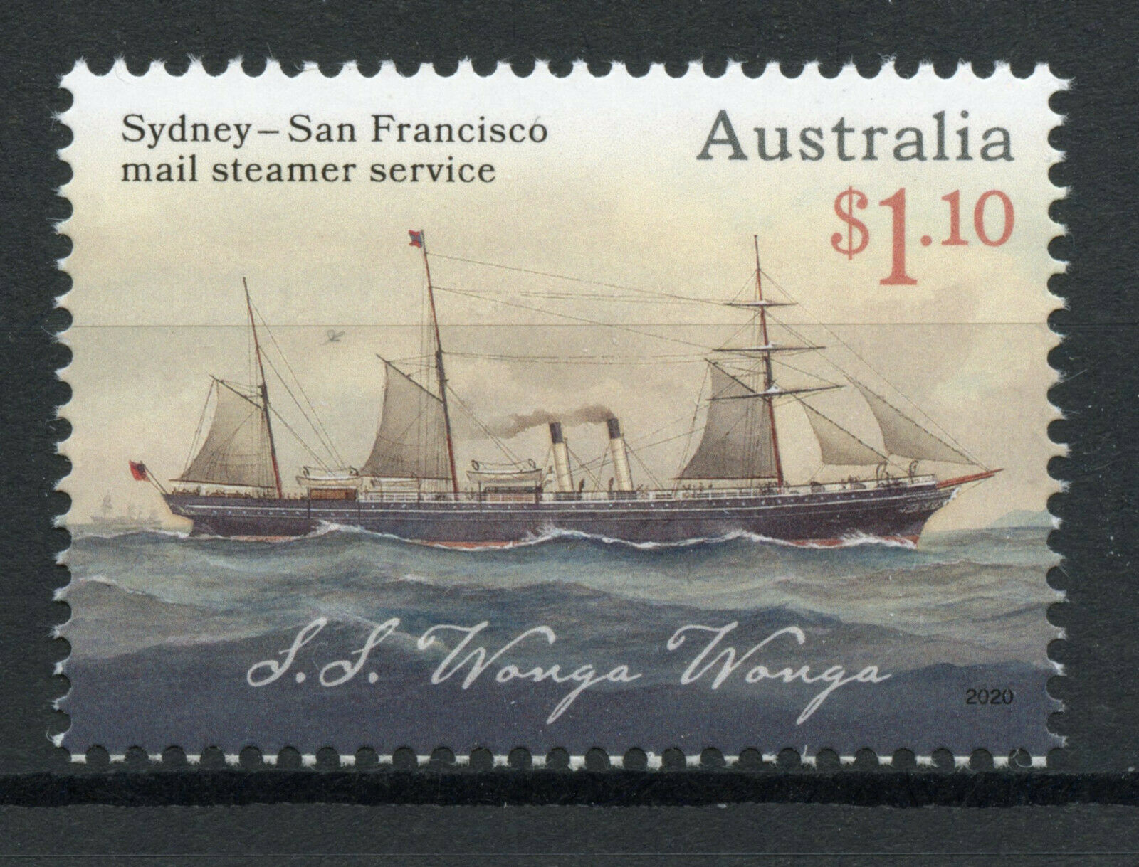 Australia Ships Stamps 2020 MNH Sydney San Francisco Mail Steamer Service 1v Set