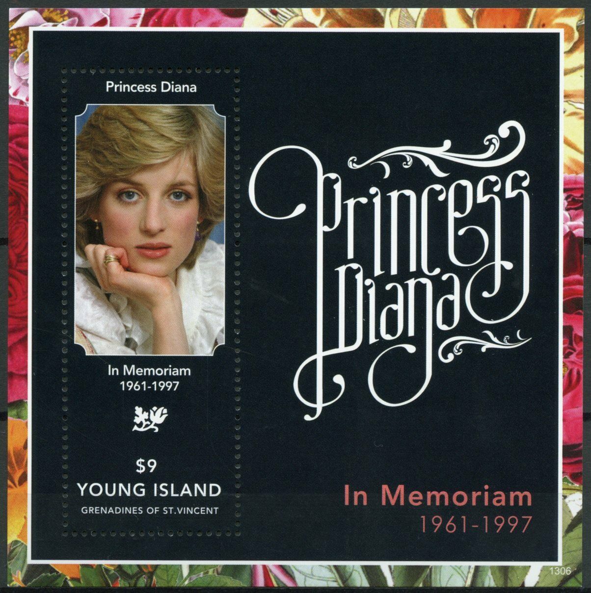 Young Island Grenadines St Vincent Royalty Stamps 2013 MNH Princess Diana 1v S/S