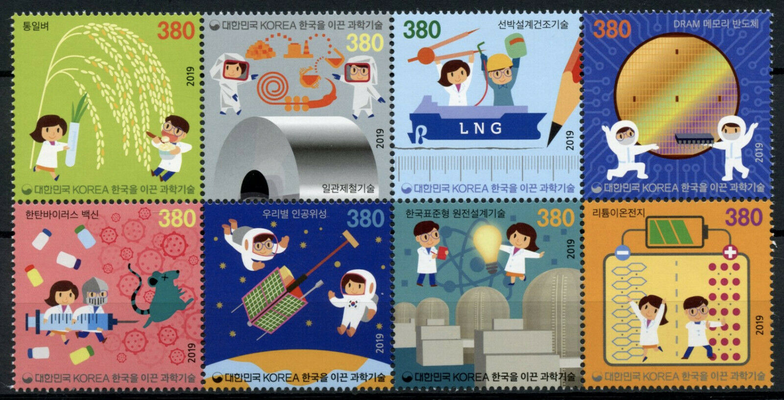 South Korea Science Stamps 2019 MNH Part II Technology Space 8v Block