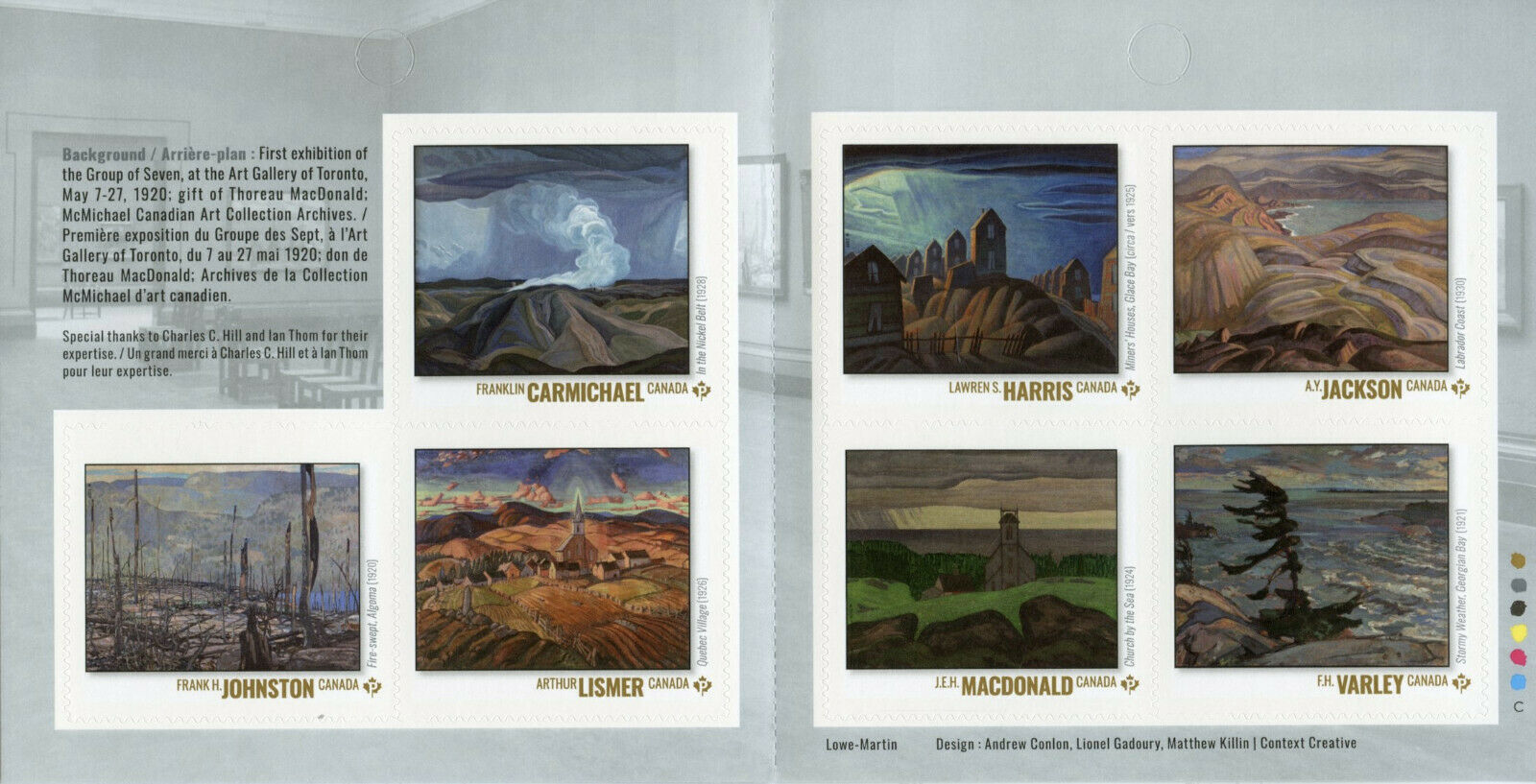 Canada Art Stamps 2020 MNH Group of Seven Paintings Lismer Varley 7v S/A Booklet