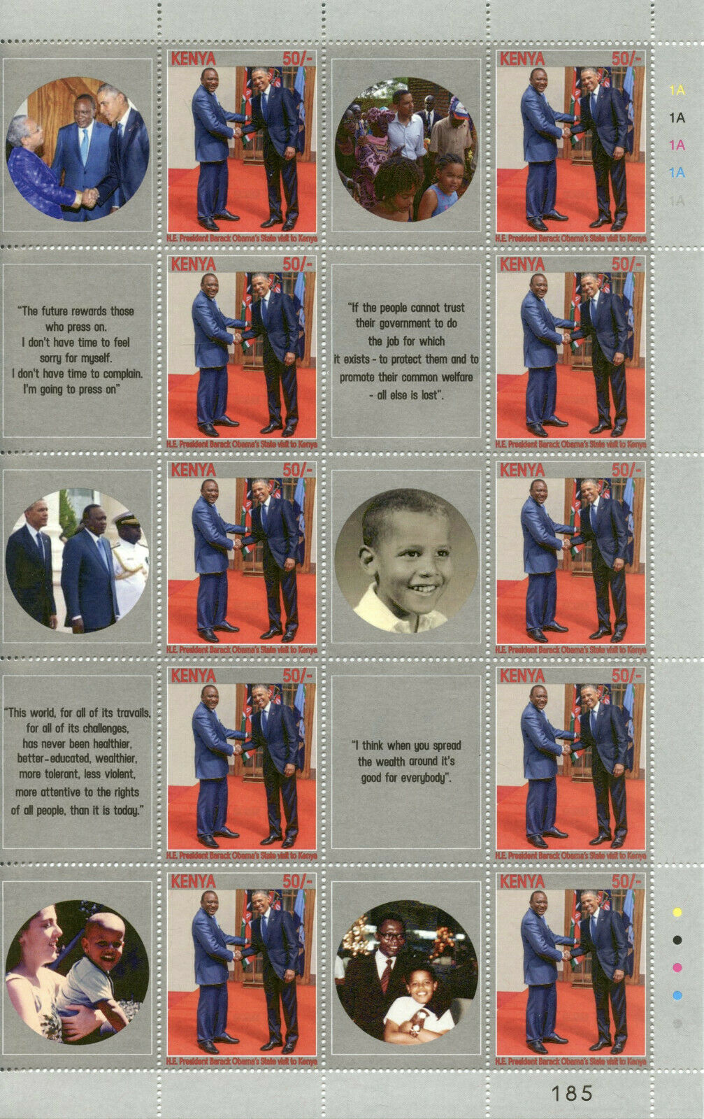 Kenya Famous People Stamps 2017 MNH President Barack Obama State Visit 20v M/S