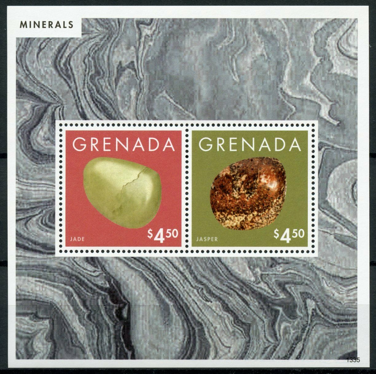 Grenada Minerals Stamps 2013 MNH Jade Jasper 2v S/S I