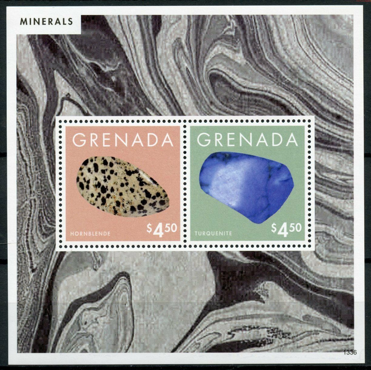 Grenada 2013 MNH Minerals Stamps Hornblende Turquenite 2v S/S II