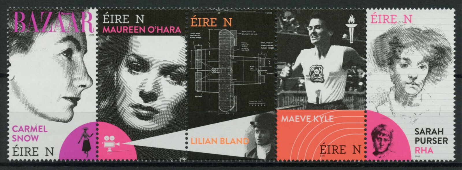 Ireland People Stamps 2020 MNH Pioneering Women Lilian Bland Maeve Kyle 5v Set