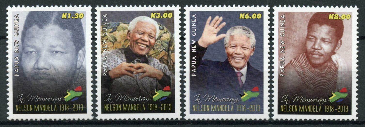 Papua New Guinea PNG Famous People Stamps 2014 MNH Nelson Mandela 4v Set