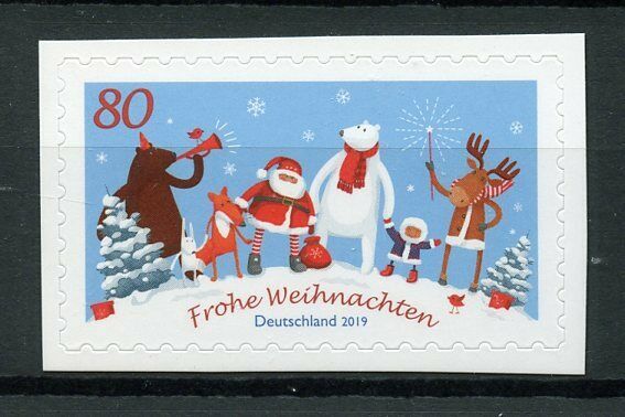 Germany Christmas Stamps 2019 MNH Santa Trees Bears Foxes Reindeer 1v S/A Set