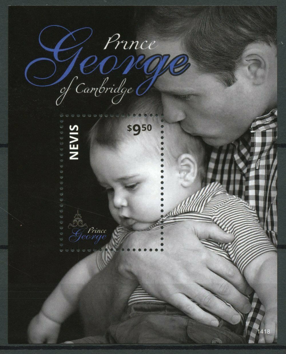 Nevis Royalty Stamps 2014 MNH Prince George Royal Baby Prince William 1v S/S II