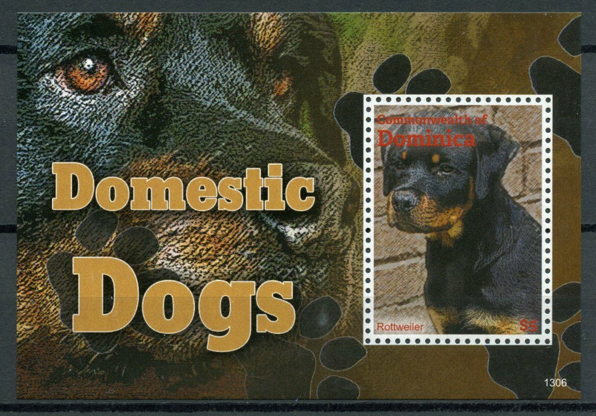 Dominica Stamps 2013 MNH Domestic Dogs Rottweiler 1v S/S