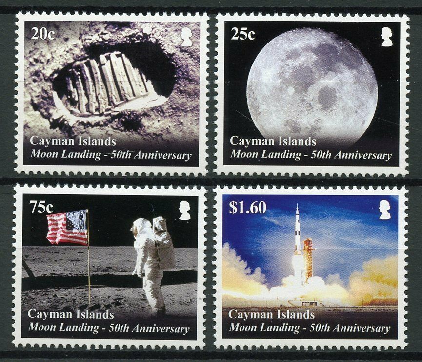 Cayman Islands Space Stamps 2019 MNH Apollo 11 Moon Landing 50th Anniv 4v Set