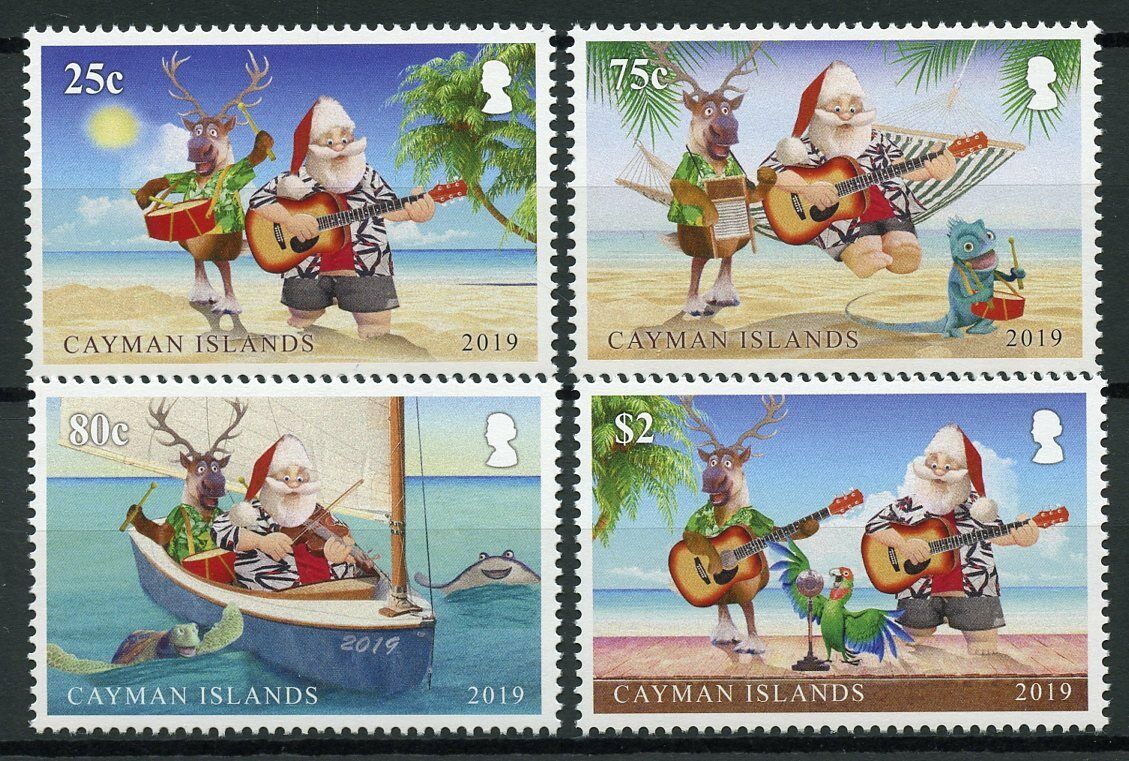 Cayman Islands 2019 MNH Christmas Stamps Santa Reindeer Birds Turtles 4v Set