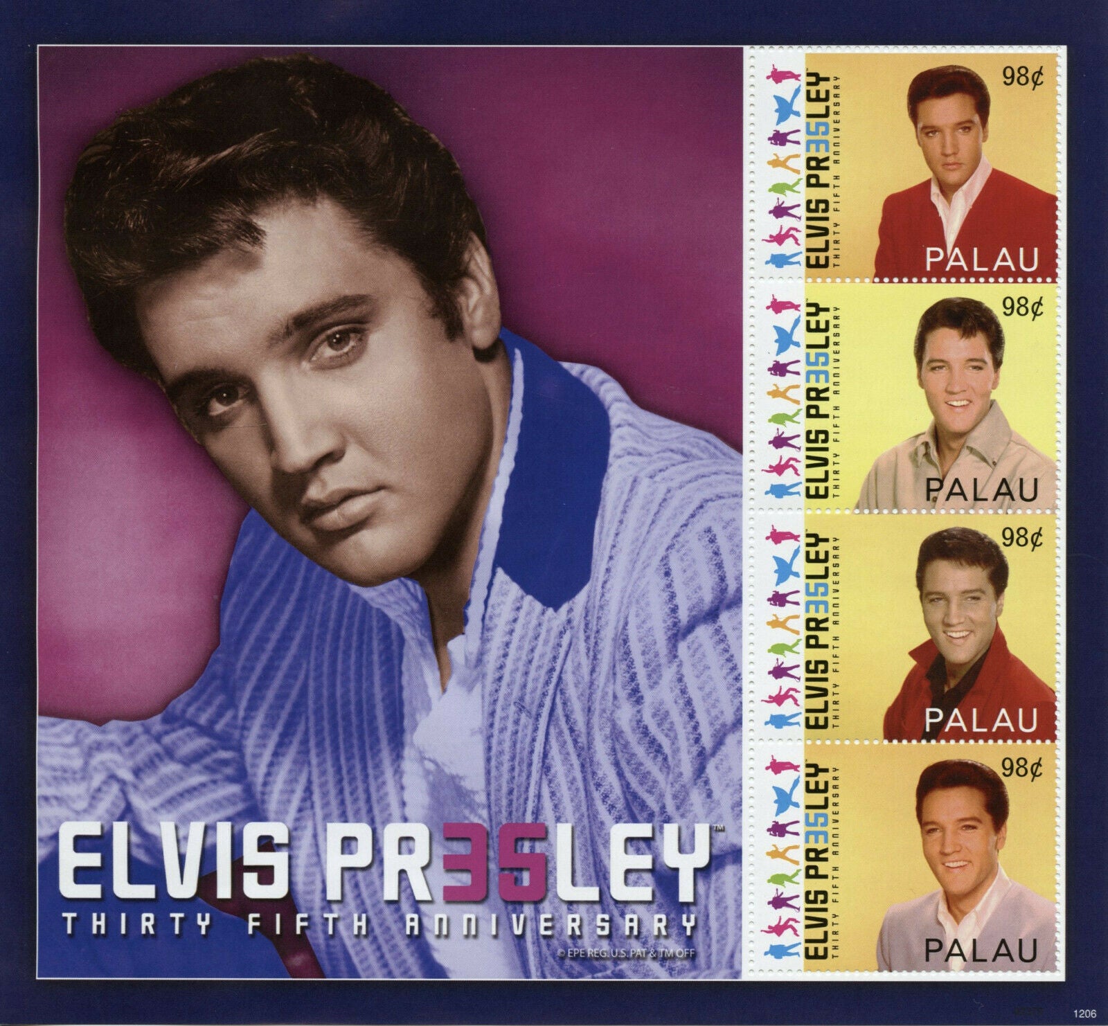 Palau Elvis Presley Stamps 2012 MNH King of Rock Roll Music People 4v M/S II