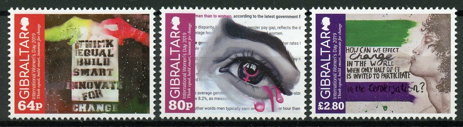Gibraltar 2019 MNH International Women's Womens Day 3v Set Cultures Stamps