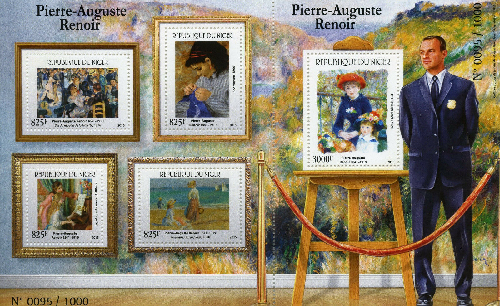 Niger 2015 MNH Pierre-Auguste Renoir 4v M/S + 1v S/S Art Paintings Stamps