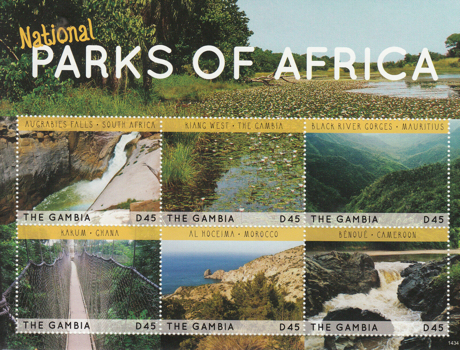 Gambia 2014 MNH National Parks of Africa 6v M/S Augrabies Falls Kakum Benoue