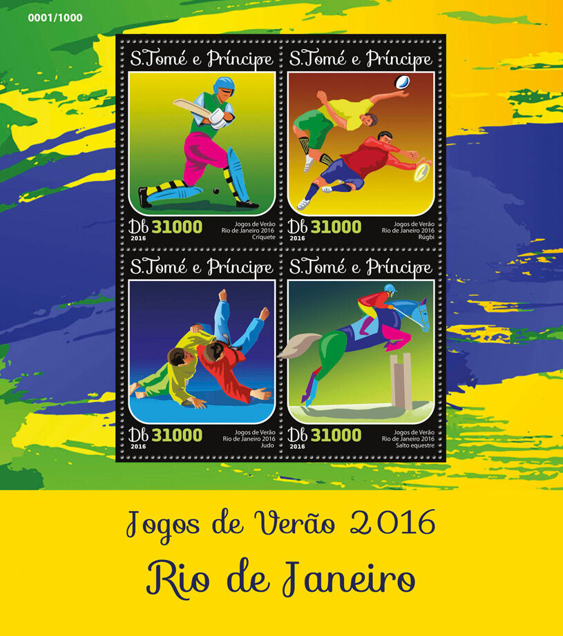 Sao Tome & Principe 2016 MNH Summer Olympics Stamps Rio 2016 Judo Rugby 4v M/S