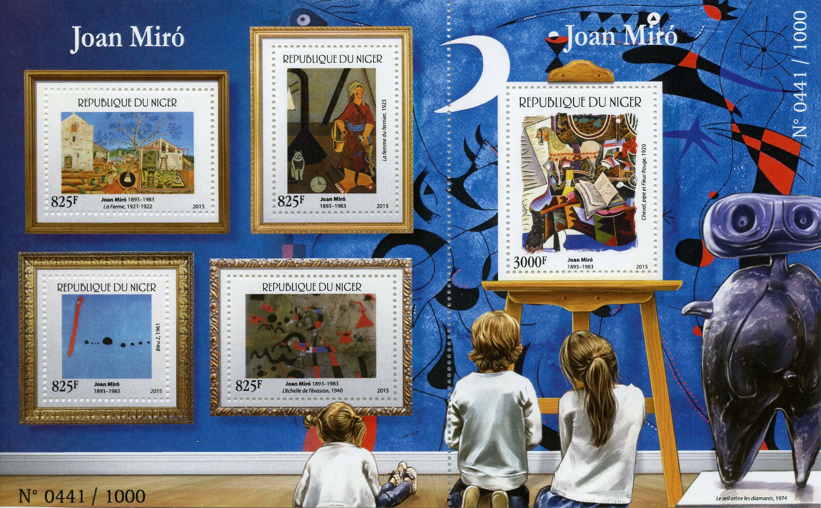 Niger 2015 MNH Joan Miro 4v M/S + 1v S/S Art Paintings Stamps