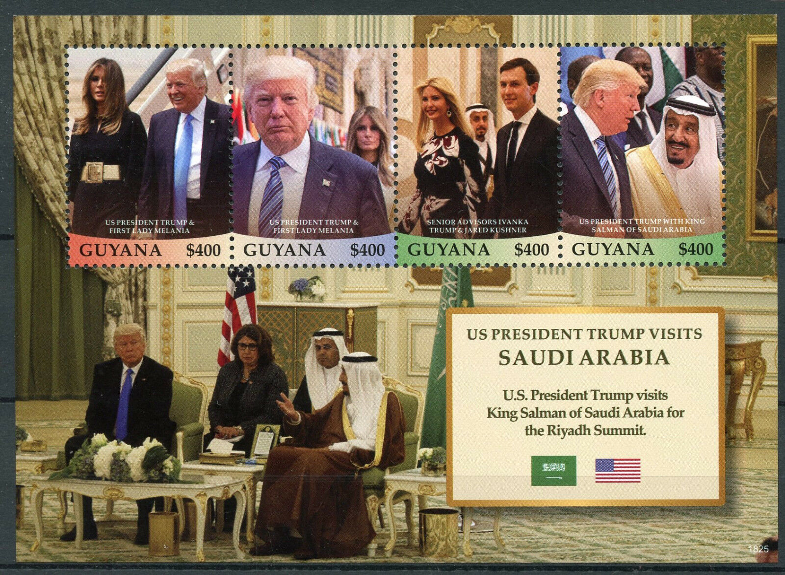 Guyana 2018 MNH Donald Trump Stamps US Presidents Saudi Arabia King Salman 4v M/S