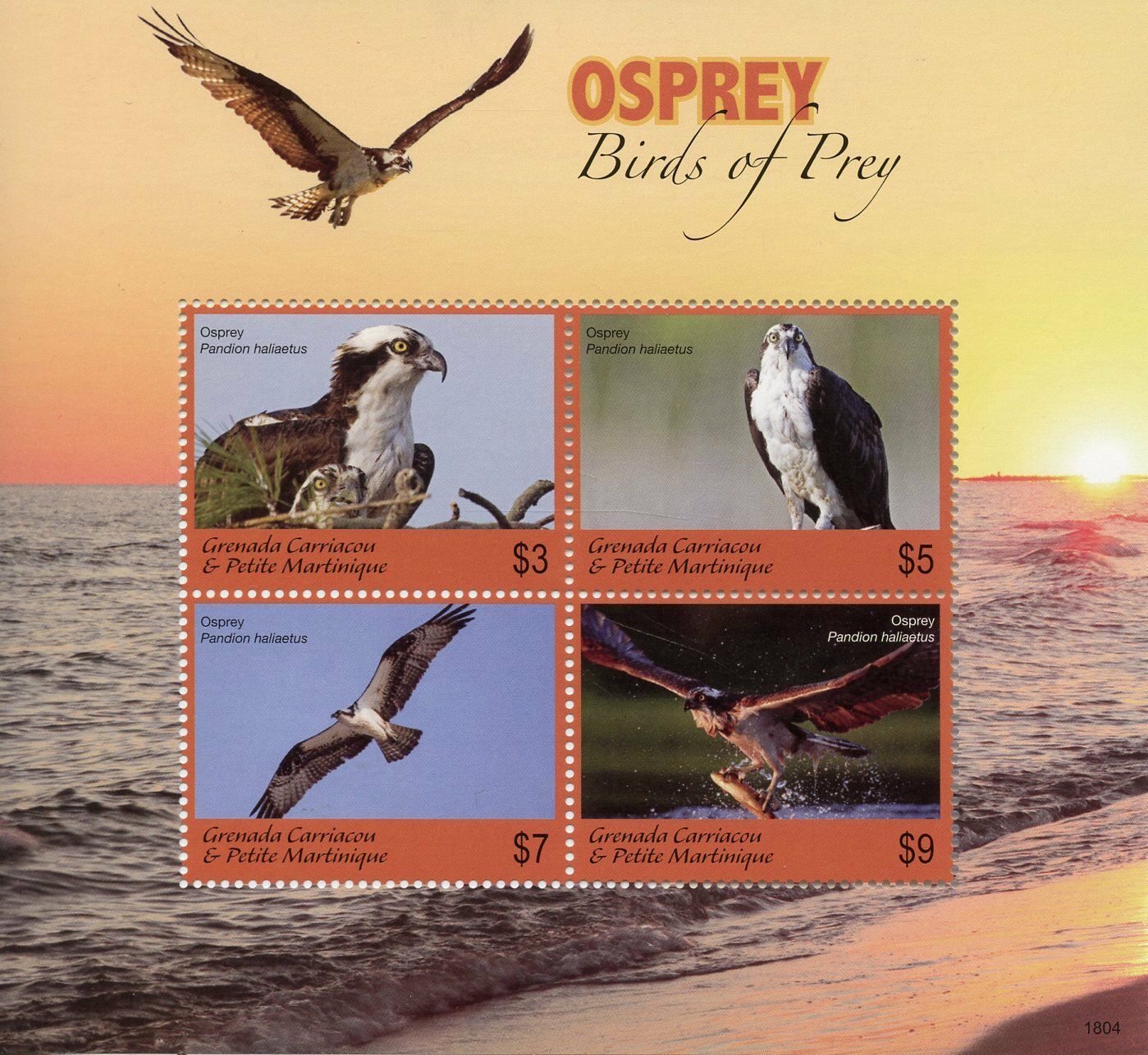Grenada Grenadines 2018 MNH Osprey Birds of Prey 4v M/S Ospreys Stamps