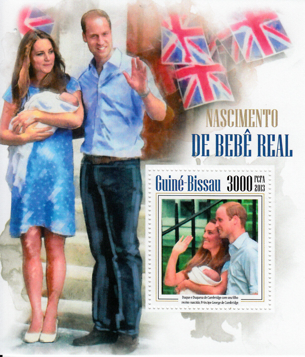 Guinea-Bissau 2013 MNH Prince George Royal Baby Birth 1v S/S William Kate Stamps