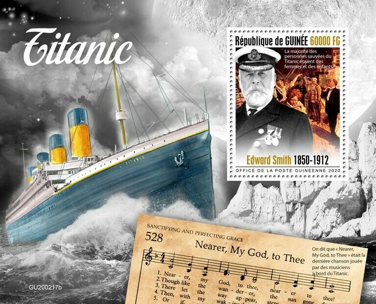 Guinea Titanic Stamps 2020 MNH Ships Edward Smith Nautical Maritime 1v S/S