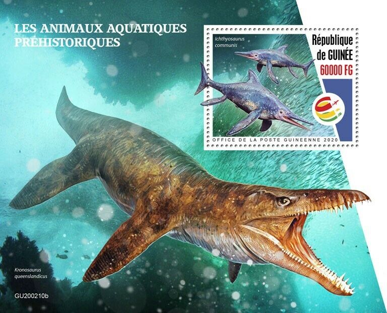 Guinea 2020 MNH Dinosaurs Stamps Prehistoric Water Aquatic Animals 1v S/S