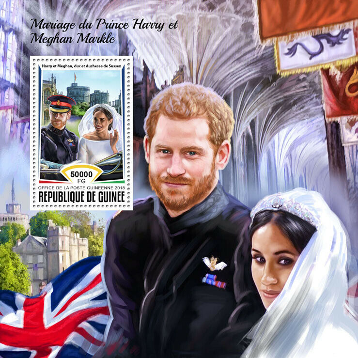 Guinea Royalty Stamps 2018 MNH Prince Harry & Meghan Royal Wedding 1v S/S